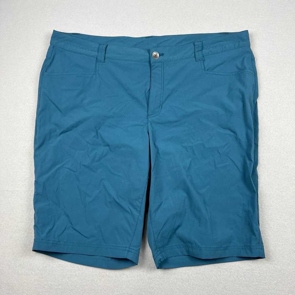 Eddie Bauer Travex Women 18 Teal Blue Rainier Shorts Hiking Outdoors Activewear